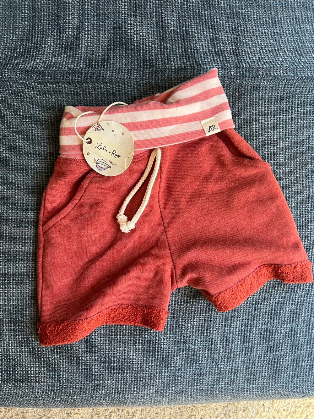 Lulu + Roo Girls Shorts with Pink-Striped Waistband - Picture 6 of 6